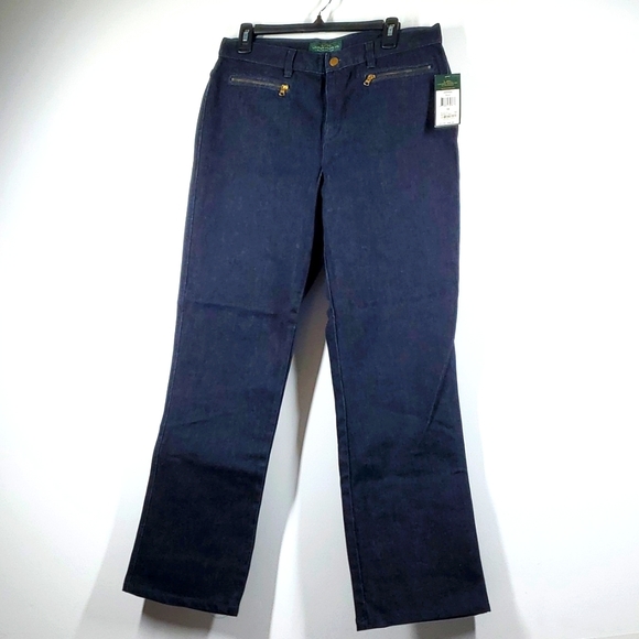 LRL Lauren Jeans Co St Germain Nolita Dark Blue Jeans 10 NWT - Picture 1 of 16